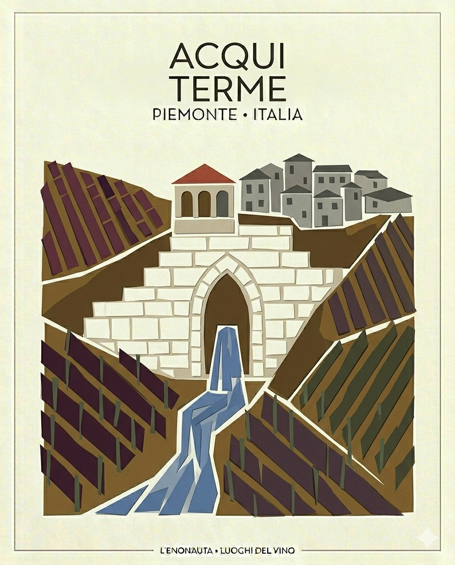 Poster L’Enonauta dedicato ad Acqui Terme, città termale del vino nell’Alto Monferrato
