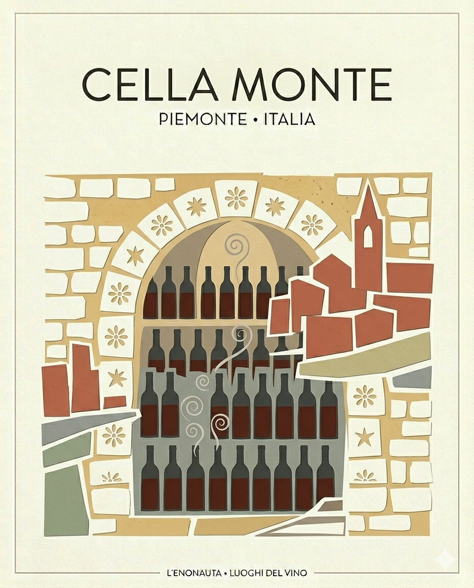 Poster L’Enonauta dedicato a Cella Monte, borgo del Monferrato degli Infernot