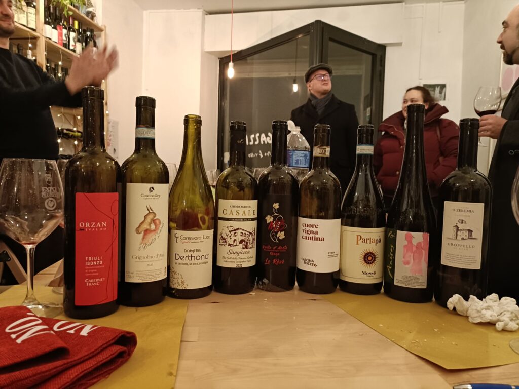 bottiglie in degustazione Mercato Fivi 2026 – Pistoia